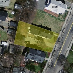 307 Lexington St, Newton MA  02466-1211 aerial view