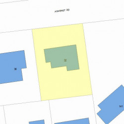 32 Amherst Rd, Newton MA  02468-2302 plot plan