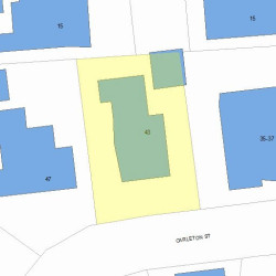 43 Carleton St, Newton MA 02458-1604 plot plan