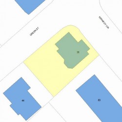 36 Green St, Newton MA 02458-1339 plot plan