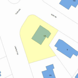 126 Glen Ave, Newton MA  02459-2051 plot plan