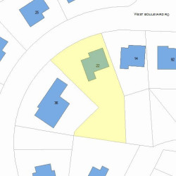 22 Boulevard Rd, Newton MA 02459-1204 plot plan
