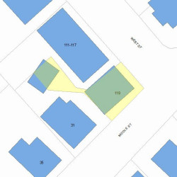 119 West St, Newton MA  02458-1374 plot plan