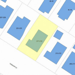 219 Tremont St, Newton MA 02458-2111 plot plan