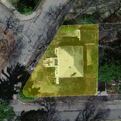 44 Morton St, Newton MA  02459-1009 aerial view