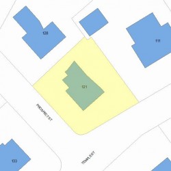 121 Temple St, Newton MA 02465-2313 plot plan