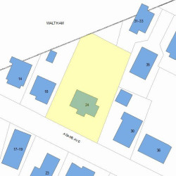 24 Adams Ave, Newton MA 02465-1003 plot plan