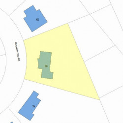 68 Roundwood Rd, Newton MA 02464-1217 plot plan
