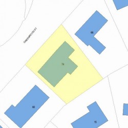74 Greenwood St, Newton MA 02459-2706 plot plan