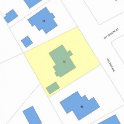 55 Hillside Ave, Newton MA 02465-2543 plot plan