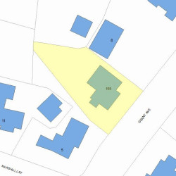 155 Grant Ave, Newton MA  02459-2011 plot plan
