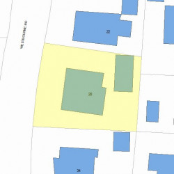 28 Westbourne Rd, Newton MA 02459-1616 plot plan