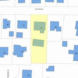 75 Clinton Pl, Newton MA 02459-1117 plot plan