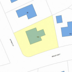 159 Bellevue St, Newton MA  02458-1834 plot plan