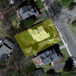 91 Hillside Ave, Newton MA  02465-2546 aerial view