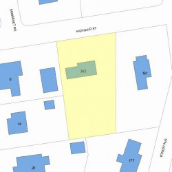 343 Highland St, Newton MA 02465-2725 plot plan