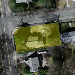 186 Oliver Rd, Newton MA  02468-2321 aerial view