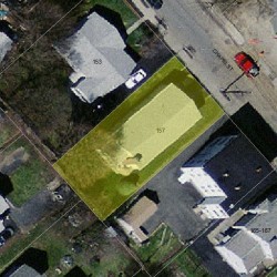 157 Chapel St, Newton MA  02458-1307 aerial view