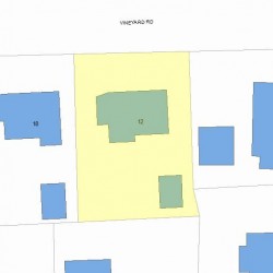 12 Vineyard Rd, Newton MA  02459-1004 plot plan
