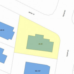 24 Derby St, Newton MA  02465-1624 plot plan