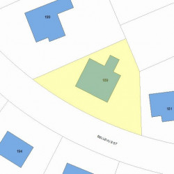 189 Bellevue St, Newton MA  02458-1812 plot plan