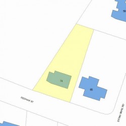 74 Dedham St, Newton MA 02461-2109 plot plan