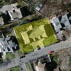 123 Carlisle St, Newton MA 02459-2381 aerial view