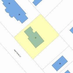 30 Hawthorn St, Newton MA  02458-1215 plot plan