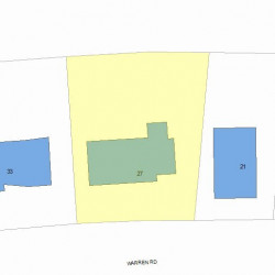 27 Warren Rd, Newton MA 02468-1222 plot plan