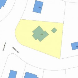 180 Carlton Rd, Newton MA  02468-1836 plot plan