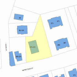 281 Watertown St, Newton MA  02458-1356 plot plan