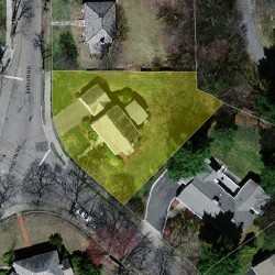 79 Evelyn Rd, Newton MA 02468-1020 aerial view