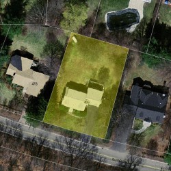 486 Quinobequin Rd, Newton MA 02468-2127 aerial view