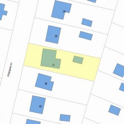 32 Freeman St, Newton MA 02466-1206 plot plan