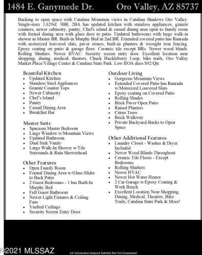 1484 Ganymede Dr, Tucson AZ 85737-3418 exterior