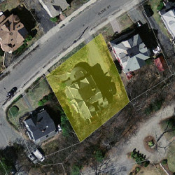 46 Clyde St, Newton MA  02460-2209 aerial view