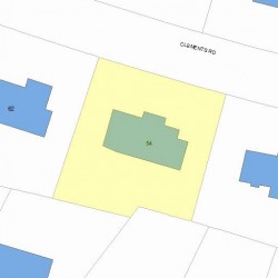 54 Clements Rd, Newton MA 02458-2618 plot plan