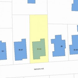 91 Madison Ave, Newton MA 02460-1904 plot plan