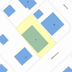 33 Brewster Rd, Newton MA 02461-1335 plot plan