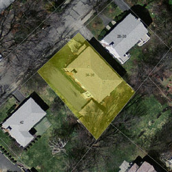 36 Ashmont Ave, Newton MA 02458-1208 aerial view