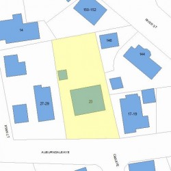 23 Auburndale Ave, Newton MA 02465-1401 plot plan