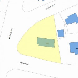 185 Franklin St, Newton MA  02458-2413 plot plan