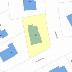 123 Adeline Rd, Newton MA  02459-2742 plot plan