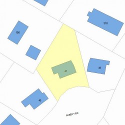41 Albert Rd, Newton MA 02466-1302 plot plan