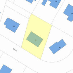121 Day St, Newton MA  02466-2921 plot plan