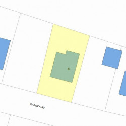 43 Warwick Rd, Newton MA 02465-1723 plot plan