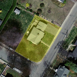 87 Sheridan St, Newton MA 02465-1037 aerial view