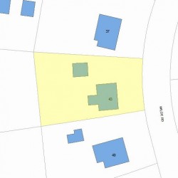 43 Wilde Rd, Newton MA  02468-1324 plot plan