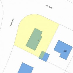 6 Agawam Rd, Newton MA  02468-1303 plot plan
