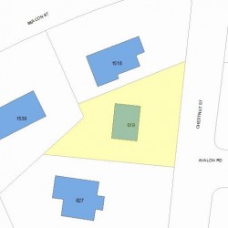 619 Chestnut St, Newton MA 02468-1605 plot plan